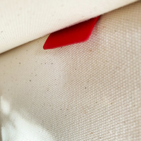Celine "Made In" Canvas Clutch with Red Font. - Picture 4 of 14